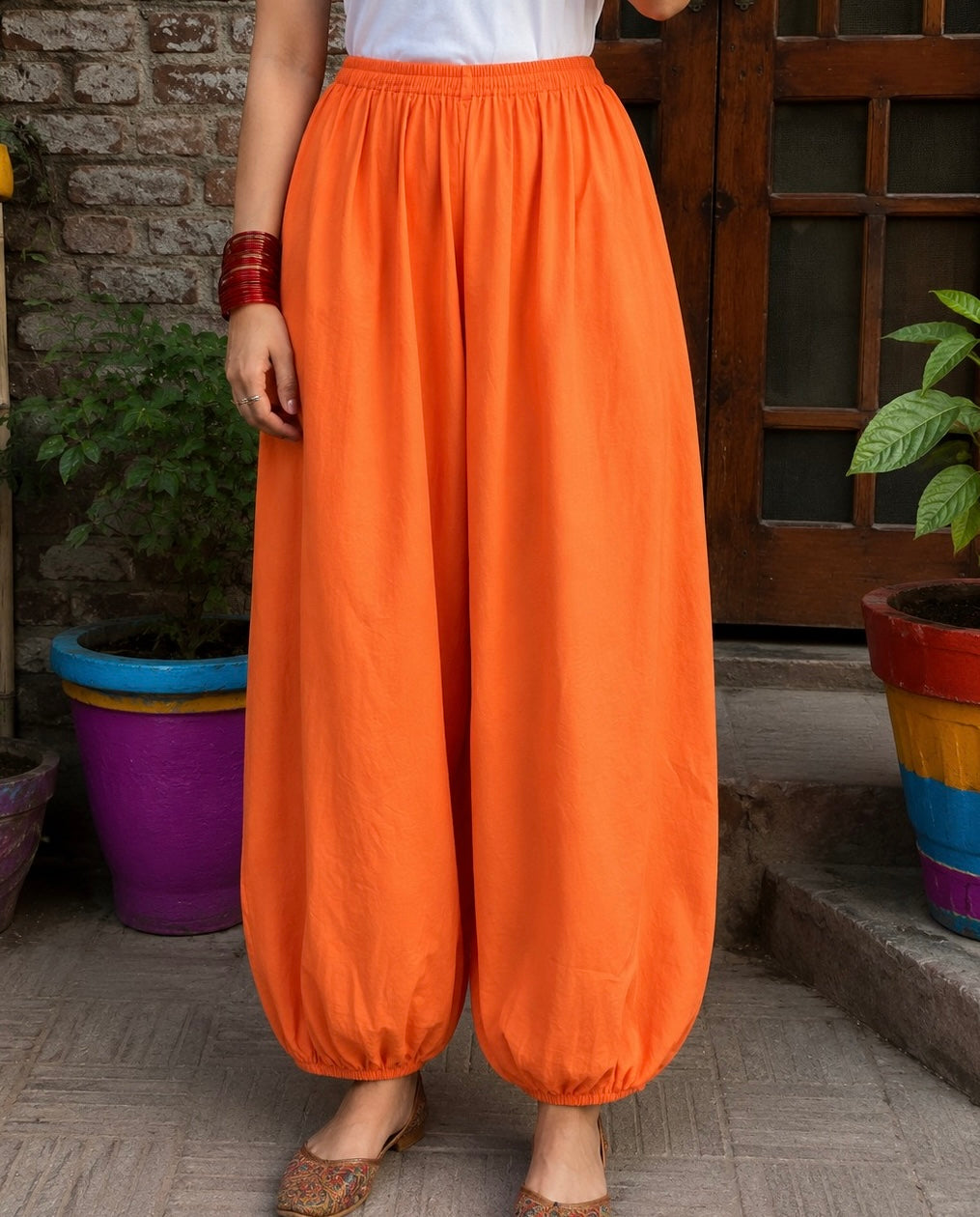 Orange Balloon Pants