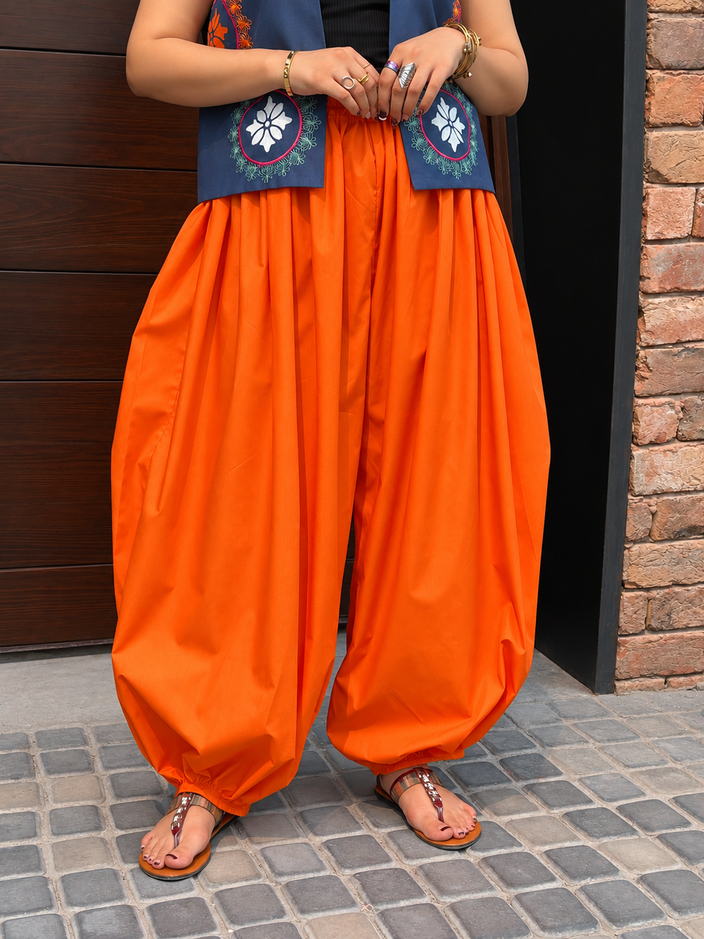 Orange Alladdin Shalwar